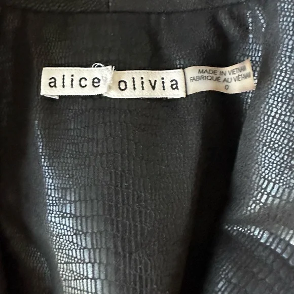 Alice and Olivia Macey Vegan Leather Blazer